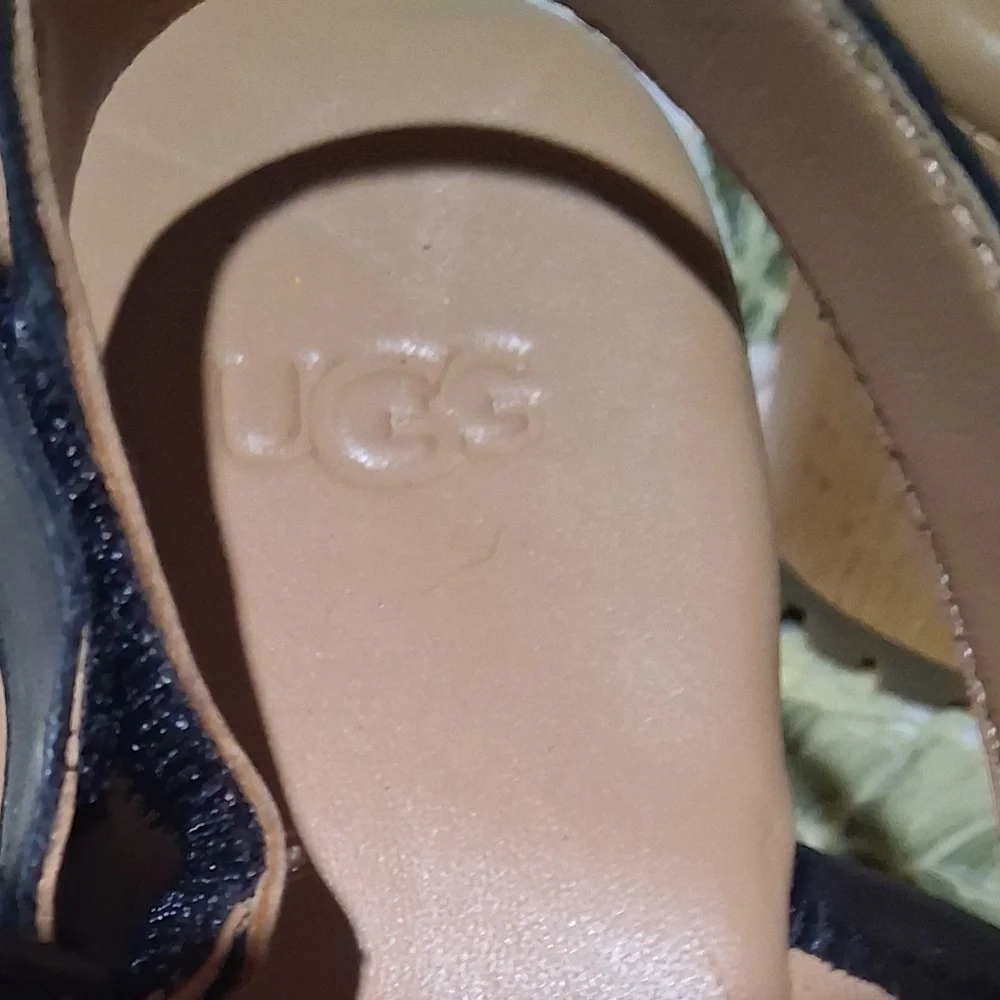 New UGG LANNI CHUNKY WOMEN CLOGS LEATHER BLACK US 11 /UK 8/EU 42 NEW NO BOX